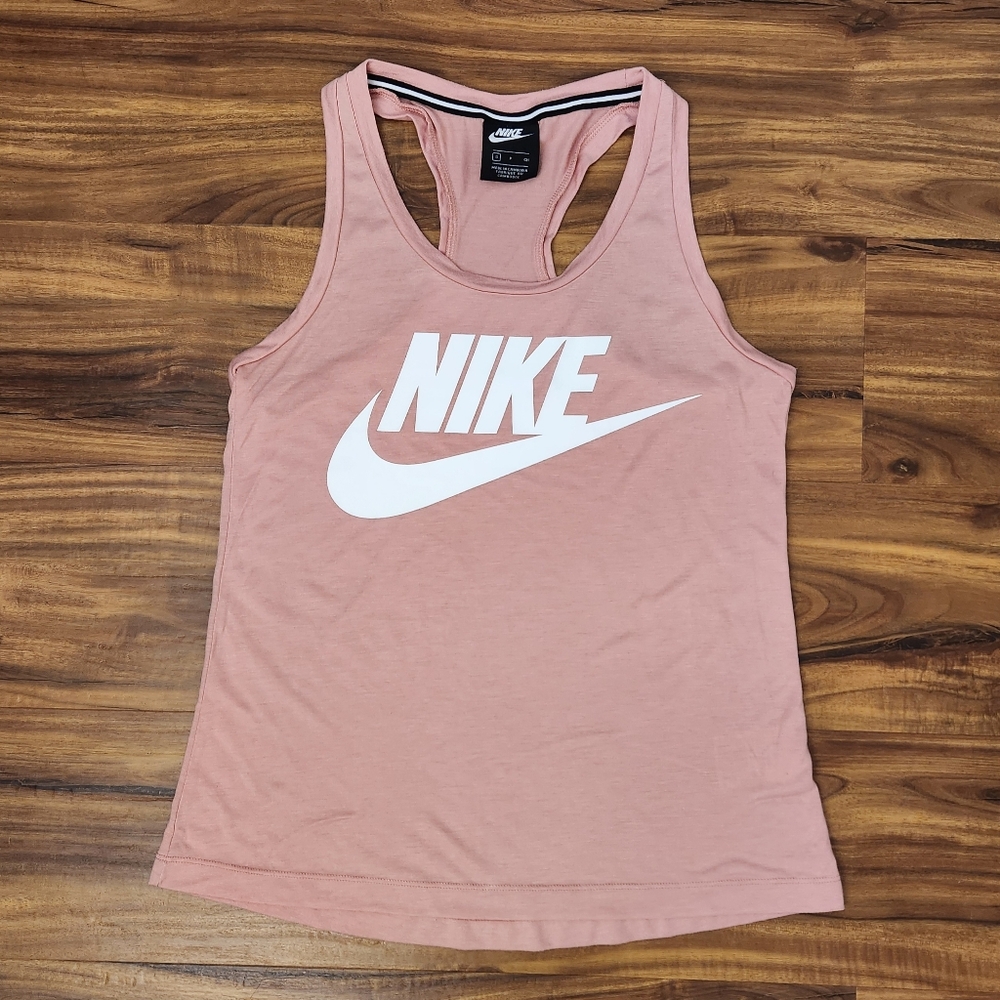 Nike Pink Racerback Logo Tank Top Size Small